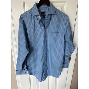 Jos a bank blue stripped shirt  with cuff link size 15.5 32